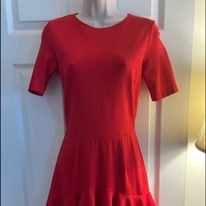Love... Ady Red Ruffled Crewneck Minidress Medium